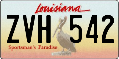LA license plate ZVH542