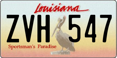LA license plate ZVH547