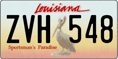 LA license plate ZVH548