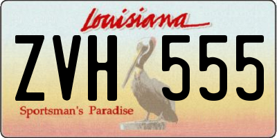 LA license plate ZVH555