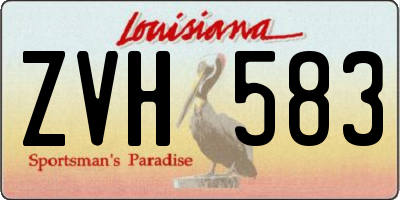 LA license plate ZVH583