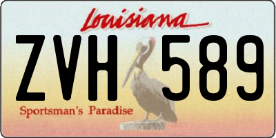 LA license plate ZVH589