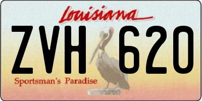 LA license plate ZVH620
