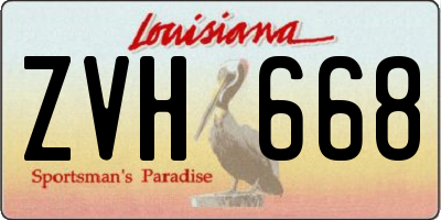 LA license plate ZVH668