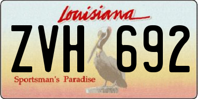 LA license plate ZVH692