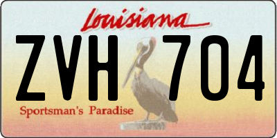 LA license plate ZVH704