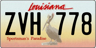 LA license plate ZVH778