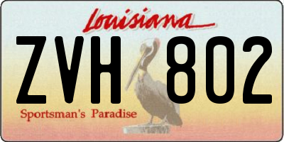 LA license plate ZVH802