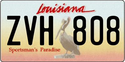 LA license plate ZVH808