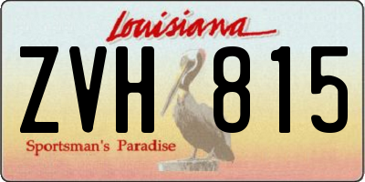 LA license plate ZVH815