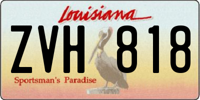 LA license plate ZVH818