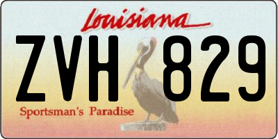 LA license plate ZVH829