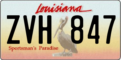 LA license plate ZVH847