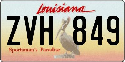 LA license plate ZVH849