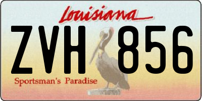 LA license plate ZVH856