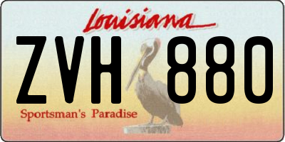 LA license plate ZVH880