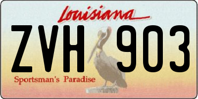LA license plate ZVH903