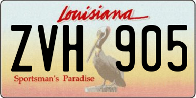 LA license plate ZVH905