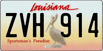 LA license plate ZVH914