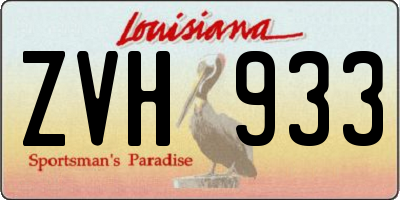 LA license plate ZVH933
