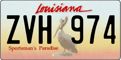 LA license plate ZVH974
