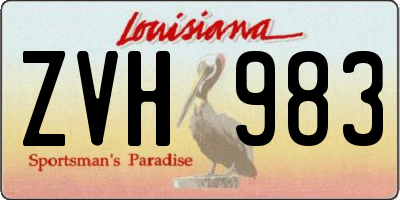 LA license plate ZVH983