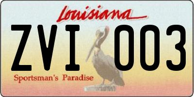 LA license plate ZVI003