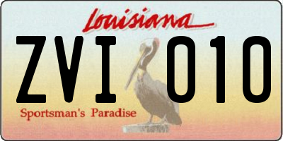 LA license plate ZVI010