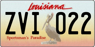 LA license plate ZVI022
