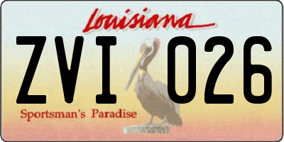 LA license plate ZVI026