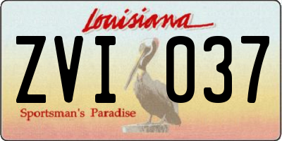 LA license plate ZVI037