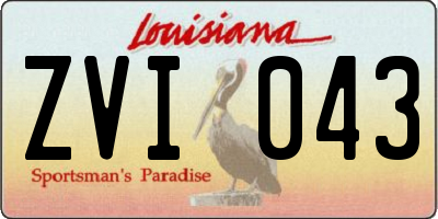 LA license plate ZVI043