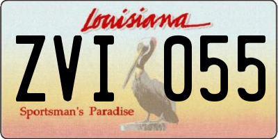 LA license plate ZVI055
