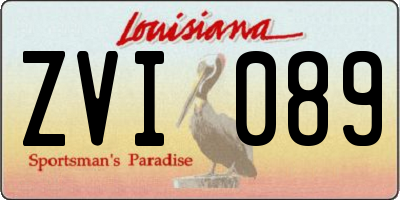 LA license plate ZVI089