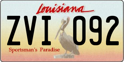 LA license plate ZVI092