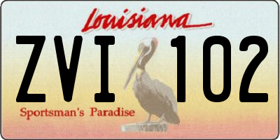 LA license plate ZVI102