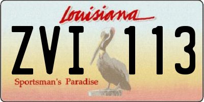 LA license plate ZVI113