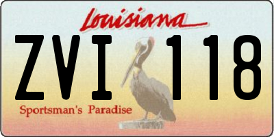 LA license plate ZVI118