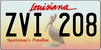 LA license plate ZVI208