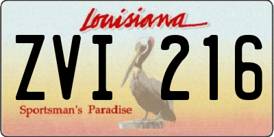 LA license plate ZVI216