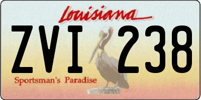 LA license plate ZVI238
