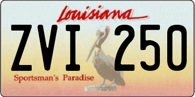 LA license plate ZVI250