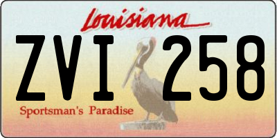 LA license plate ZVI258