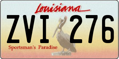 LA license plate ZVI276