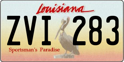 LA license plate ZVI283