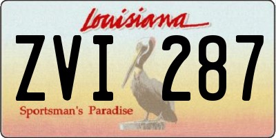 LA license plate ZVI287