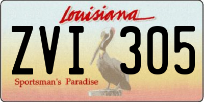 LA license plate ZVI305