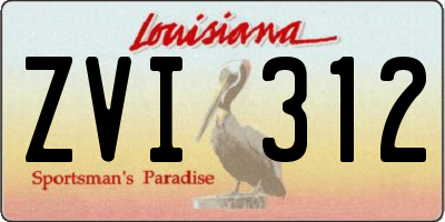 LA license plate ZVI312