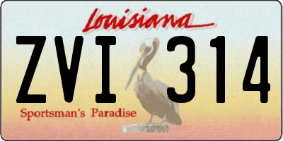 LA license plate ZVI314