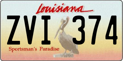 LA license plate ZVI374